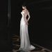 Elegant French Style Bridal Gown off the Shoulder Toast Dress Engagement Evening Banquet Women's Party Wear_ecoleips.com