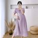 Summer New Korean Fashion Doll Collar Sweet Loose Maternity Dress_ecoleips.com