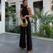 Fashion Women's Irregular Top Casual Wide-Leg Elegant Sexy Long Pants Set For Women_ecoleips.com