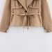 Cross-border European And American Style W's Autumn Fashion Khaki Pocket Belt Jacket, Short Trench Coat For Petite_ecoleips.com