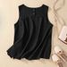K New Retro Vest For Women, Loose Fitting Sleeveless Top, With A Solid Color Base For Interior And Exterior Wear_ecoleips.com