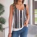 Women's Clothing Spring And Summer V Neck Button Contrast Color Hollow Knit Sweater Vacation Suspender Top Women's Clothing_ecoleips.com