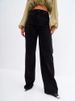 Women's Wide-Leg Denim Pants - High Waist Flowy Trousers, Classic Black, Comfortable Cotton Blend For Office & Casual (Sizes 25-32)_ecoleips.com