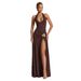 Backless Halter Jumpsuit & High-Slit Skirt Set - Sexy Two-Piece Outfit For Night Out (Green/White/Black/Brown)_ecoleips.com