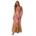 Summer Floral Print Sleeveless Dress For Women, Sexy A-Line High Waist Slit Maxi Dress, Casual Boho Chic Sundress For Beach Party Vacation_ecoleips.com