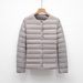 Pinghu Lightweight Women's Shot Autumn Winte New Simple Round Neck Wam Solid Colo Long Sleeve Down Jacket Inne_ecoleips.com