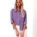 Women's Long Sleeve Shirt Autumn Pocket Solid Color Turn down Collar Button up Foreign Trade Top for Women_ecoleips.com