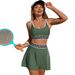 Women's Athletic Bikini Set With Tennis Skirt – High-Waist Swimwear, Quick-Dry Fabric, Adjustable Fit_ecoleips.com