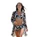 Women's Bikini Set With Cover-Up & Bow Tie – High-Waisted Bottoms, Sexy Triangle Top & Chic Beach Shirt_ecoleips.com