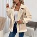 Women's Clothing Casual Loose Slim Fur Coat Motorcycle Jacket Women's Casual Loose-Fit Slimming Faux Fur Leather Jacket Coat Windbreaker – Beige_ecoleips.com