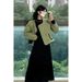 In Stock~ Maternity Autumn Winter New French Elegant Little Style Coat + Knitted Sweater Two-Piece Set_ecoleips.com