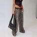 Women's Low-Waisted Straight Leg Jeans Casual Fashionable Printed Loose Fit New_ecoleips.com