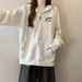 Real Shot Of Foreign Trade Embroidered Hooded Sweatshirt For Women, Spring And Autumn, Thin, Loose Fit, 2024, Pocketed,_ecoleips.com