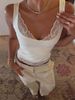 Women's Clothing Sexy Short Vest Top Lace Trim Versatile Solid Color Hot Girl Style Summer New_ecoleips.com
