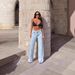 European And American Mid-waist Frayed Wide-leg Jeans Women, Cross-border Washed Distressed Straight-leg Floor-length_ecoleips.com