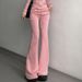 American-style Flared Yoga Pants For Women, Spring And Autumn High-waisted Casual Bootcut Pants, Gray Petite Sports_ecoleips.com