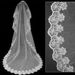 Elegant 1.5m White Single-Layer Lace Wedding Veil – Delicate Computer Lace Trim Bridal Veil For Photoshoots & Ceremonies_ecoleips.com