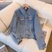 Women’s Vintage Denim Jacket – Classic Indigo & Black Single-Breasted Cardigan Coat (S-2XL)_ecoleips.com