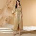 Women's Clothing Elegant Champagne Lace Embellished Abaya Evening Gown – Handcrafted Beaded Detail, Long Sleeve Maxi Dress For Special Occasions_ecoleips.com