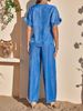 Women's Clothing Women's Fashion Casual Sweetheart Neck Suit Style Turn Up Sleeve Short Sided For Formal & Casual For Women_ecoleips.com