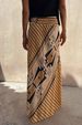 Women's Clothing A Line Printed Skirt Comfortable Casual Skirt + Sleeveless Tassel Vest Set_ecoleips.com