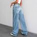 Cross-border Internet Celebrity Wide-leg Jeans Women, Summer Thin Style, Loose High-waisted, Slimming Design For_ecoleips.com