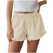 Women's Pleated Boxer Shorts, New Trendy Versatile Beach Shorts With Pockets, Cross-border European And American_ecoleips.com