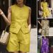 Women's Clothing Summer Sleeveless Vest Suit Women Office Short Suit Vintage Pocket Shorts Holiday 2 Piece Set_ecoleips.com