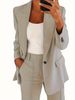 2025s 2025 New Spring And Autumn Fashion Collar, High End, Slimming Style, Suit Coat, Pants Set, Women's_ecoleips.com