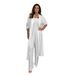 Women's Clothing Casual Plus Size Wide Leg Jumpsuit + Jacket 2 Piece Fashion Set_ecoleips.com