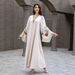 Modest Abaya Dress Muslim Women's Elegant Embroidered Arabic Dress V Neck Tassel Detail Middle Eastern Style Abaya For Cultural Events_ecoleips.com