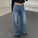 New American-style Vintage Washed Straight-leg Jeans With Stylish Pocket Design, Loose Fit And Leg-lengthening Effect_ecoleips.com