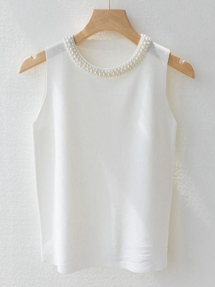 K Strap Vest, Women's Sleeveless Undershirt, Paired With A Suit Studded Knit Top_ecoleips.com