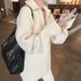 Women’s Clothing leg pants for women autumn and winter new white thickened knitted outer wear high waist loose straight mopping casual trousers_ecoleips.com