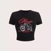 Qiduo Cross-Border Hot-Selling Women's American Style Hot Girl Crop Round Neck Regular Shoulder Slim Fit Top_ecoleips.com