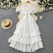 Elegant Red Polka Dot Dress for Women French Style V Neck Slimming A-Line Cake Skirt Summer Dopamine Effect_ecoleips.com