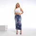 Women's Clothing Printed Mid Length Denim Skirt Spring And Summer New Large Size Women's Denim Skirt_ecoleips.com