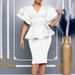 Women's Clothing New Fashion Temperament Elegant Ruffle Solid Color Hip Party Dress_ecoleips.com