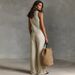 2026 New Design Sense Linen Blend Comfortable Breathable Sleeveless V-neck Low Cut Daily Casual Pants With Zipper Stand Up Collar Jumpsuit_ecoleips.com
