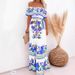 Cross-border European And American Bohemian Seaside Beach Vacation Casual Chiffon Women's Long Flared Dress_ecoleips.com