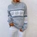 Cross-Border Foreign Trade Women's Knitted Autumn Winter New European American Christmas Pullover Half Turtleneck_ecoleips.com