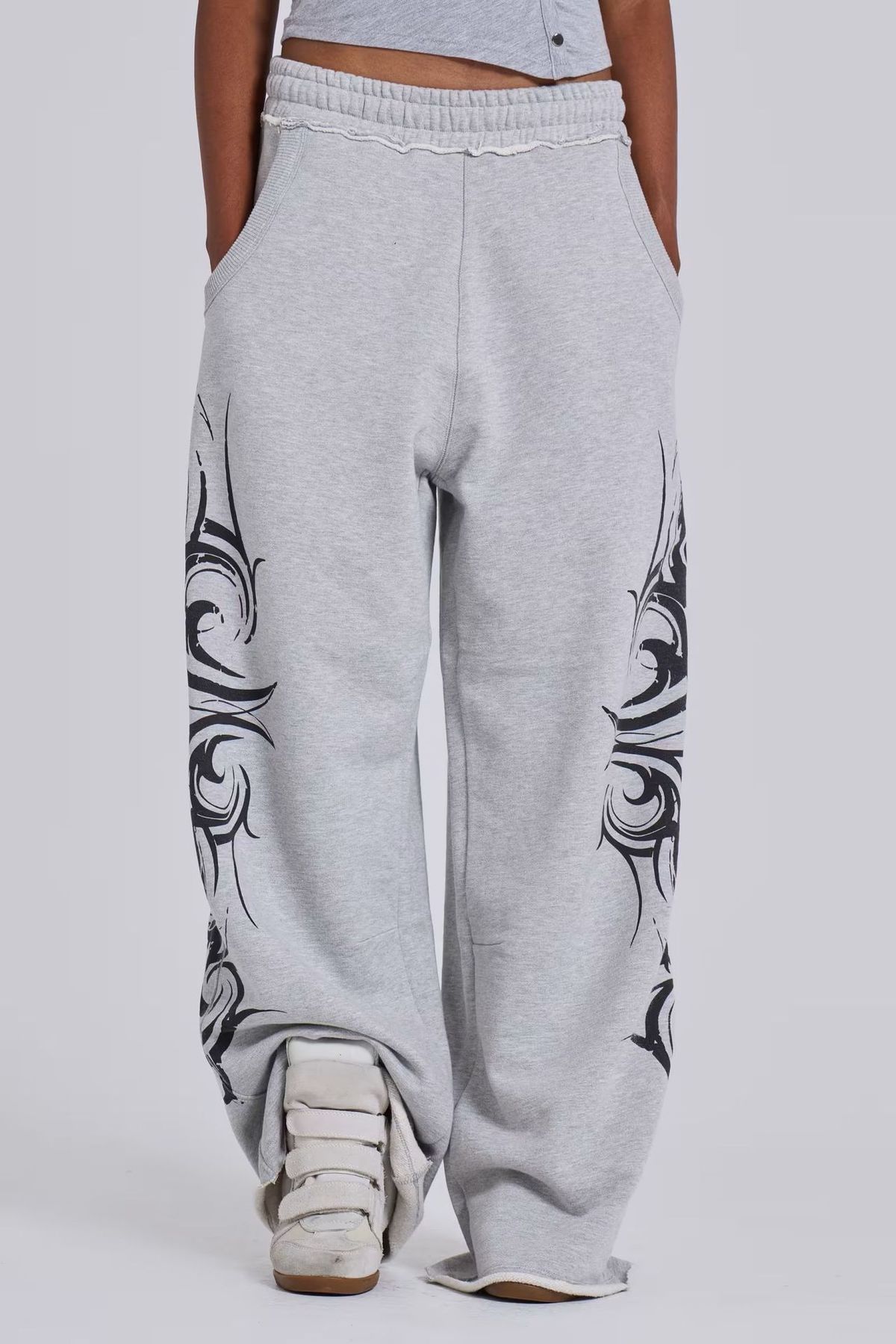 Women's Clothing Street Fashion Print Loose Wide Leg Straight Casual Trousers Sweatpants Couple Spring And Summer_ecoleips.com