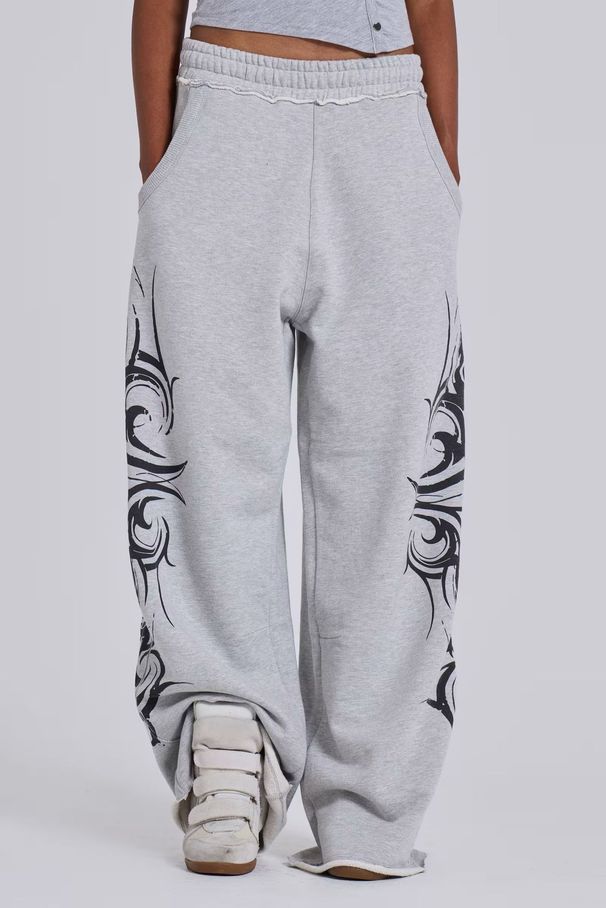 Women's Clothing Street Fashion Print Loose Wide Leg Straight Casual Trousers Sweatpants Couple Spring And Summer_ecoleips.com