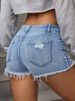 Women's High Rise Ripped Denim Shorts Summer Casual Distressed Raw Hem Baggy Jean Short Fashion Loose Fit Pocket Jeans_ecoleips.com