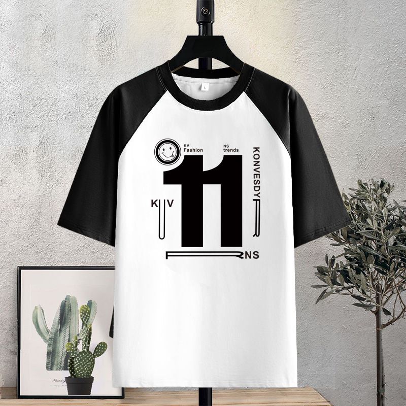 Women's American Style Oversized T-Shirt Short Raglan Sleeve Color Blocking Patchwork Summer Fashionable Versatile Top_ecoleips.com