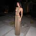 Sexy Rhinestone Halter Neck Long Dress European American Style Hollowed out Backless Slimming Evening Gown for Hot Girl_ecoleips.com