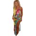 Summer New Women's Fashion Sexy Halter Backless Top And Split Skirt Set_ecoleips.com