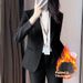 Black Women's Blazer, New Spring And Autumn Style, Suitable For Petite Individuals, Formal Interview Attire,_ecoleips.com