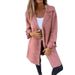 Autumn-Winter Women's Solid Color Lapel Pocket Cardigan Single-Breasted Midi Length Coat_ecoleips.com