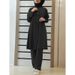 Muslim Women's New Solid Color Two-Piece Shirt And Casual Loose Pants Set_ecoleips.com